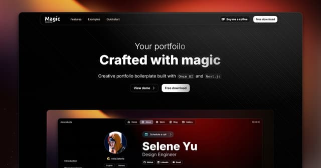 Magic Portfolio for Next.js