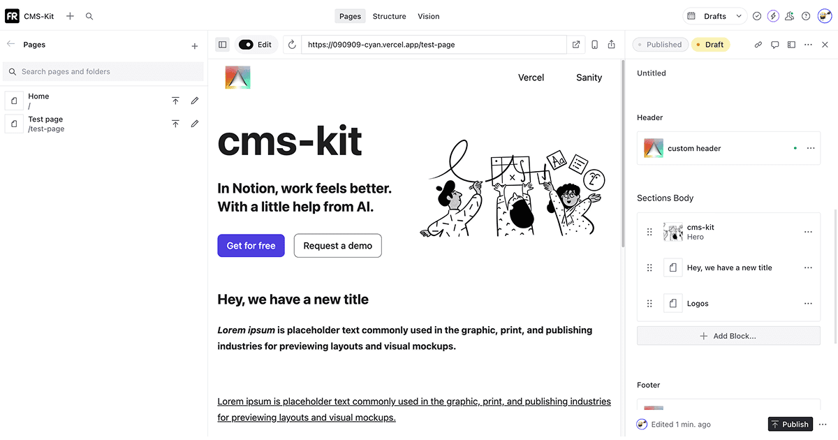 Contentful thumbnail for CMS-Kit: Sanity + Next.js 15 visual site builder