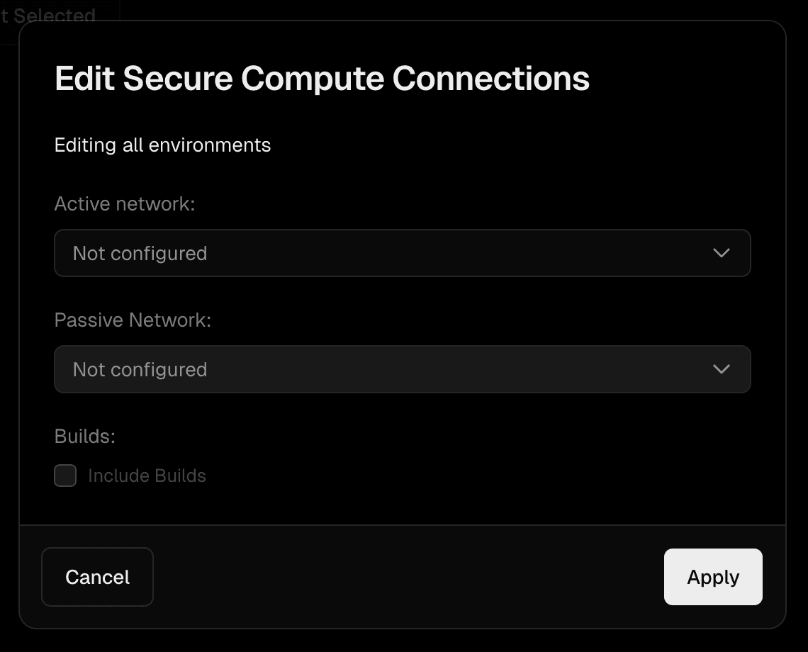 Adding a project to a Secure Compute network. Multiple environments at once.